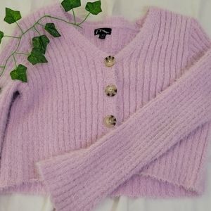 Purple buttoned up cardigain